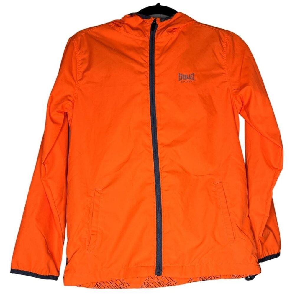 Everlast Sport Jacket Boys XL (14/16) Orange Polyester Long Sleeve Full Zip
